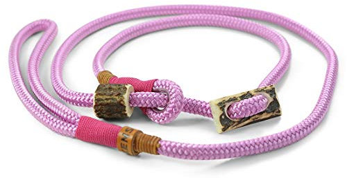 Retriever-Leine/Moxonleine Elegant-Style | handgefertigte Hundeleine aus Tau mit Halsbandfunktion & Horn-Stopper | 8mm – besonders leicht & handlich | Training, Alltag & Spaziergang