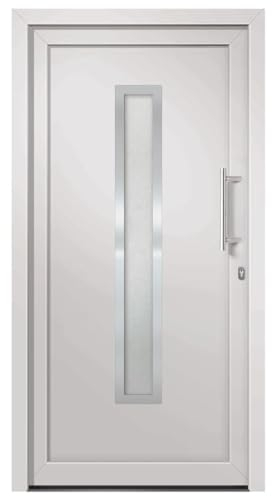 vidaXL Haustür mit Handgriff-Set Montageset 3 Schlüssel Nebeneingangstür Eingangstür Kellertür Außentür Wohnungstür Tür Weiß 98x200cm