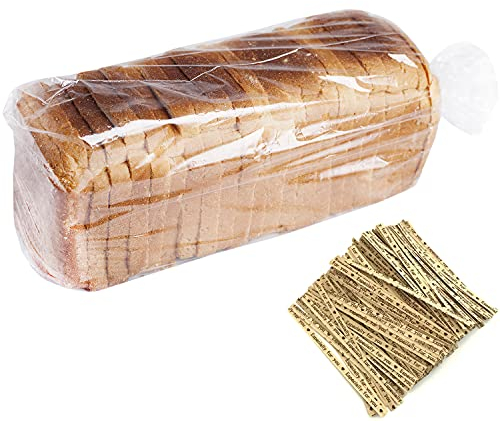 Bread Bags With Ties,100 Pieces 18x4x8 Inches Reusable Plastic Loaf Storage Bags for Homemade Bread Gift Giving