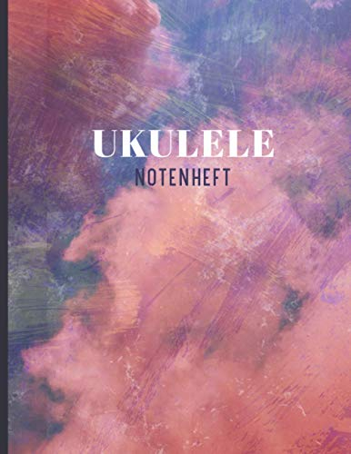 Ukulele Notenheft: Ukulele leeres Notenheft mit Tabulatur, Akkordboxen und Liedtextzeilen zum Komponieren | 8,5 x 11 | 110 Seiten