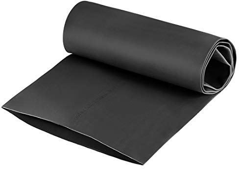 sourcing map Gaine Thermorétractable 6(150mm) Diamètre 240mm Largeur Plate 2:1 Rapport Manchon Câble Tube Rétractable 1m Noir
