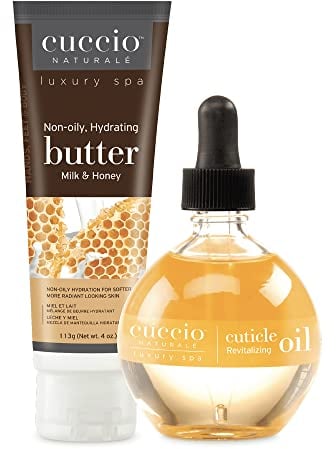 CUCCIO Milk and Honey Hydration Essentials- 73ml Cuticle Oil & 4oz Butter