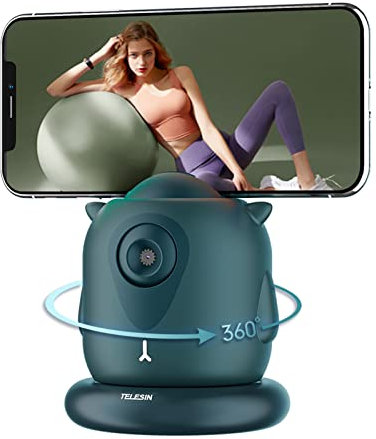 Gesichts-Auto-Tracking-Stativ-Handyhalter, 360 ° drehbarer Selfie-Ständer Gimbal-Stabilisator, am besten für Live-Stream, Tiktok, Vlog, kompatibel mit iPhone und Android-Handyhalter Smartphone