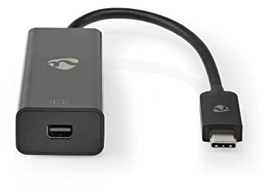 NEDIS CCGB64453BK02 Adattatore USB | USB 3.2 Gen 1 | USB-C™ | Mini DisplayPort femmina | 0,2 m | Rotondo | Nichelato | PVC | Nero | Scatola