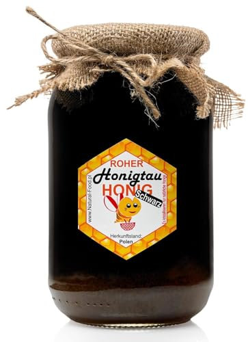 Natural Food - ROHER Honigtau - König der Honige - 22 KG - Roh natürlich, sehr gesund, ohne Zusätze - Ungefiltert, nicht geschleudert oder erhitzt - 20 x 1,1 kg - Schwarzer Honig