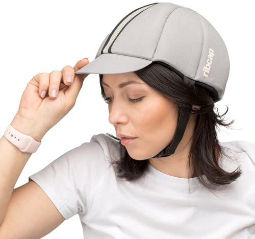 Ribcap Hardy Medizinischer Schutzhelm – Sicherer und Stilvoller Kopfschutz für Sturzgefährdete | Platin Grau | Mittel 56-58 cm | Ideal für Epilepsie, Erwachsene, Senioren und alle Aktivitäten