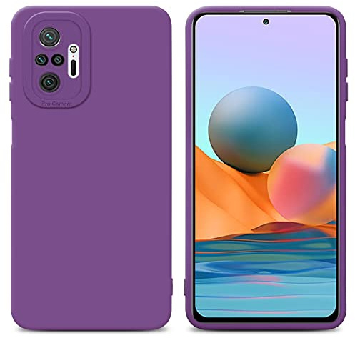 Cadorabo Hülle kompatibel mit Xiaomi RedMi NOTE 10 PRO Schutzhülle TPU Silikon Case Liquid Design mit Kameraschutz Slim Kratzfest Gummi mit Rundumschutz Case Hülle für Xiaomi RedMi NOTE 10 PRO in Lila