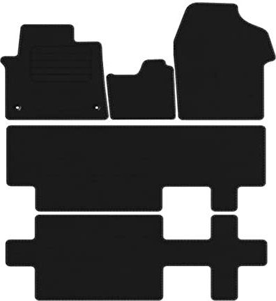 Velourmattenset für Opel Zafira Life ab Bj. 2019 9 - Personen STD runde Befestigungen Veloursfussmatten Automatten Mit Absatzschoner Passform Neu