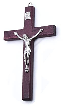 Reccisokz 1 Stück - Vintage hölzerne Jesus Figur Kreuz Anhänger christliche Gebet Memorial Dekoration Geschenk, hölzerne Wand Kreuz Kruzifix mit Jesus Christus Figur auf Kreuz
