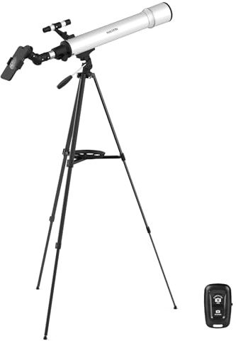 Teleskop für Erwachsene & Anfänger, 90mm Apertur 800mm Refraktor 32X-240X Vergrößerung, AZ-Montierung, Stativ, Tragetasche, Telefonadapter, Astronomie-Teleskop für Kinder, Mond- & Planetenbeobachtung