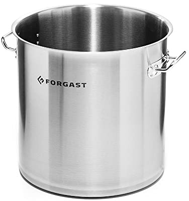 FORGAST Marmite Induction 50L Faitout Inox Professionnel | Casserole Haute 40x40 cm Tous Feux Triple Fond 5mm Ustensile Grande Capacité Lavable Lave-Vaisselle
