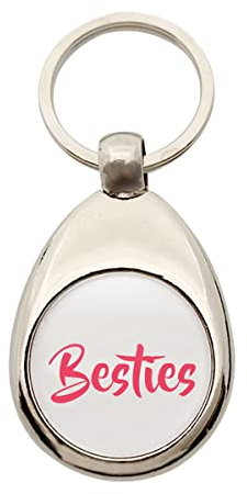 huuraa Schlüsselanhänger Bestie Besty Schlüsselring Anhänger Metall mit Motiv für deine beste Freundin Geschenk Idee für Freunde und Familie