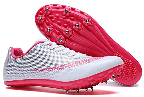 Spikes Leichtathletik Leichtathletik-Spikes-Schuhe Für Männer Und Frauen, Leicht, Modisch, Weiß, Rosa, Lauf-Spikes, Laufschuhe, 100–400 Meter, Rennen, Sprinten, Spikes-Schuhe ( Color : C , Size : 38 E