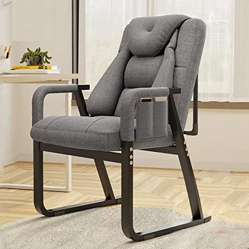 YCKEGEW Akzent Stuhl Mid Century Modern Relaxsessel Mit Liegefunktion, Liegesofa Stuhl Für Schlafzimmer Kleine Zimmer Indoor, Lounge Sessel Schreibtischstuhl (Color : Grey)