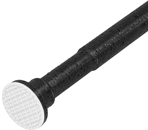 Tiemlet Tringle à rideau de douche noire sans perçage en acier inoxydable extensible et antidérapante - 70 à 195cm - Barre télescopique pour votre baignoire