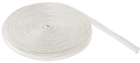 Rebower Fibre Verre Manchon Isolé Câble Protection Tube [pour Haute Température Applications] - 16.4Ft-5mm /Blanc