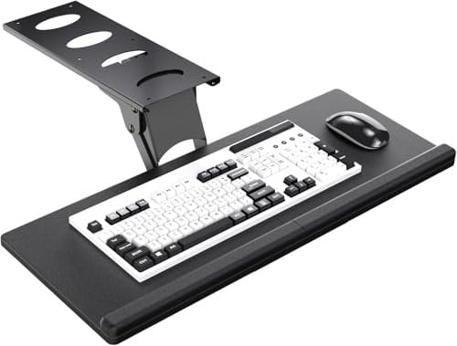 suptek Keyboard Tray Under Desk Height Adjustable Ergonomic Sliding Keyboard and Mouse Tray, 25”x9.8”, DSF5