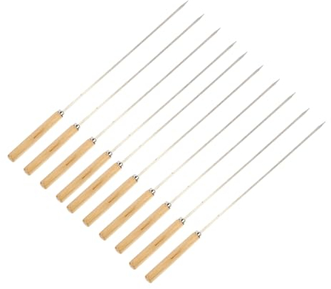 10 Pezzi Firma in ferro piatto arrosticini spiedo tool spiedino alla griglia spiedino di pesante barbecue attrezzo Segno di ferro piatto spiedini alla griglia Di legno