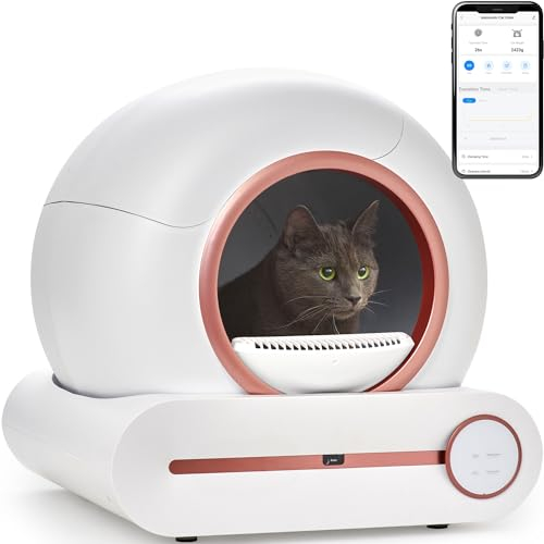 Katzenklo Selbstreinigend - Elektrisches Automatisches Katzentoilette - Smarte Katzentoilette Elektrisch Reinigung Roboter (Roségold)