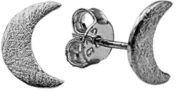 Ohrstecker Halbmond 925 Silber, Gold & Roségold, eismatt | handgefertigt in Deutschland, nickelfrei & hautfreundlich, eismatte Oberfläche, ideal fürs 2. Ohrloch, Geschenk