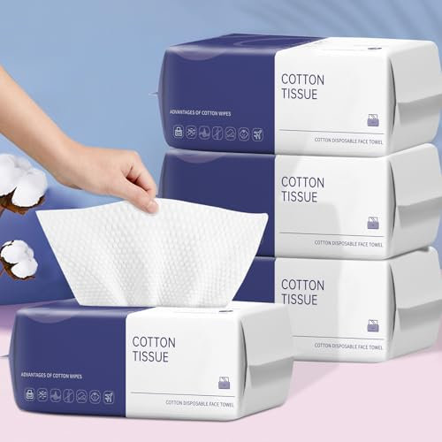 BODFPPC Gesichtshandtücher, 400 Stück Gesichtstücher Sanfte Baumwolltücher Einmalwaschlappen für empfindliche Haut & Babyhaut, Abschminktücher und Reinigungstücher