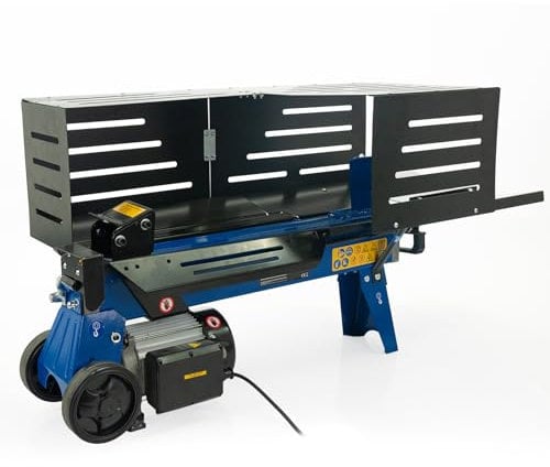 Hyundai 5 Tonne Horizontal Electric Log Splitter with Hydraulic Ram, Steel Protection Cage 250mm Split, Steel Protection Cage with 3 Year Warranty