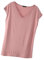Camisetas de Mujer Basicas Camiseta Básica Cuello Pico de Mujer Top Manga Corta Mujer T Shirts Women T-Shirt Mujer Camiseta Basica Oversize Transpirable Ancha Casual Amplia para Mujer Verano Rosa XXL