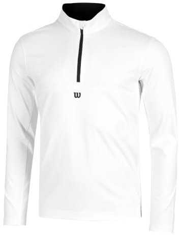 WILSON Herren Elevate Performance 1/2 Zip Sweatshirt XXL, Bright White, XXL