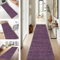 SUCERU Läufer Teppich Lang Flur Küche rutschfest Waschbar Korridor Teppichmatten Dunkelviolett 90X200CM Küchenteppich Küchenläufer Modern Teppichläufer Flur Schlafzimmer Wohnzimmer Meterware Eingang