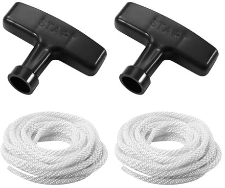 2er-Pack Rasenmäher-Zugschnur, 1,4 m, 5 mm, Seilzugstarter mit Griffen, passend für Honda Predator Champion Generac Kleinmotorgenerator, Trimmer, Kettensäge, Hochdruckreiniger, Schneefräse