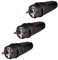 Gummi Stromstecker 230V, 16A, IP44, Wasserdicht Stecker, Bruchfest, Schuko Stecker mit Zugentlastung, Schutzkontakt Stecker mit Knickschutztülle für den Außenbereich geeignet, 3 Stücke (Schwarz)