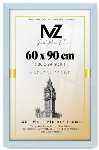 Modern Mdf Wooden Wide Light Grey Frame | 60x90 Cm Poster Frames Durable Sleek Acrylic Front | Jigsaw Puzzle Picture Frames Large Art Display For Home & Office Décor