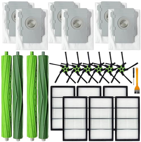 Kit d'accessoires compatibles avec iRobot Roomba S9 / 9150 / S9+ / S9 Plus Aspirateur Robot Brosse principale Sac à poussière Brosse latérale Filtre HEPA Pièces de rechange (22 kit)