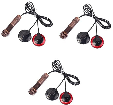 VICASKY 3pcs Microphone Mandolin Pickup with Endpin Jack Twin Transducer System for Enhanced Sound for Guitars Violins Ukuleles Banjo Design