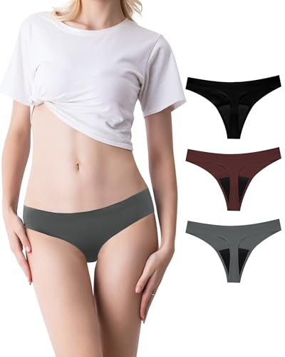 SHARICCA Periodenunterschwäsche String Tanga Periodenunterwäsche Niedrige Taille Thongs Unterhosen Damen (Mehrfarbig-07, S)