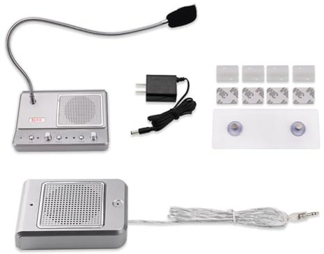 Interphone de fenêtre, microphone/haut-parleur vocal bidirectionnel, flexion à 360° anti-interférence, adapté aux guichets bancaires et hospitaliers