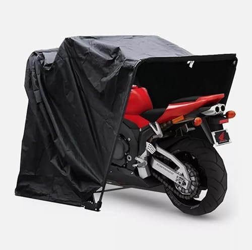 Motorrad Zelt Universal Schwarz Faltgarage Motorrad Zeltgarage Wasserdicht & UV-geschützt Garage Zelt Carport Motorradgarage Garage für Motorräder Roller Fahrräder