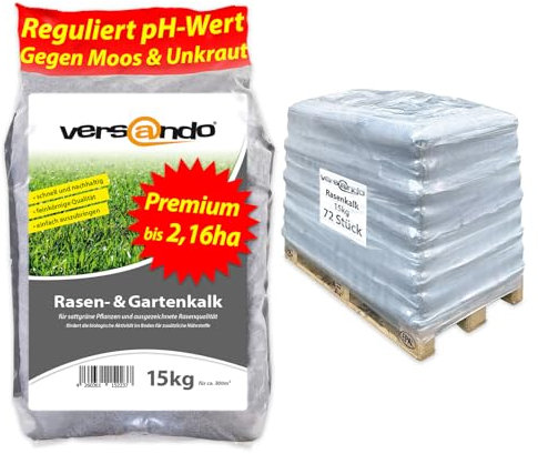 versando 1080 kg di calce per prati e giardini fino a 2,16 ettari: elimina i funghi infestanti e favorisce lo sviluppo del terreno e delle radici, ideale per prati con effetto a lungo termine