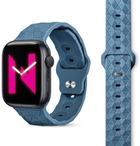 NALIA Hexion Armband für Apple Watch 38/40/41/42mm, Nebelblau | 38mm/40/41/42 Serie 10
