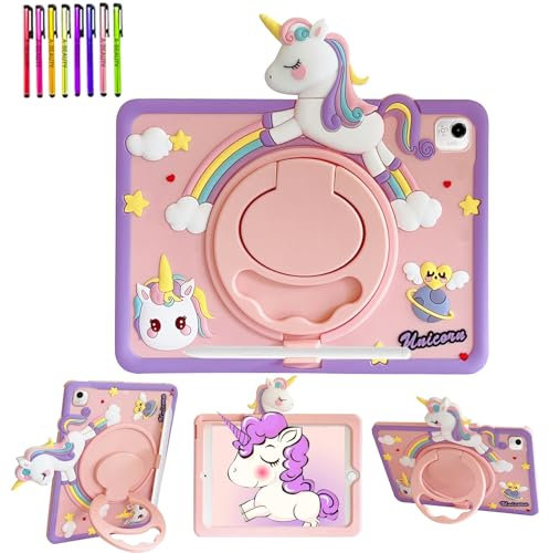 A-BEAUTY Funda Niños Compatible con Honor Pad X9a/X9 Pro 11.5 Pulgadas 2025, con Portalápiz, Soporte 360° Giratorio, Unicornio