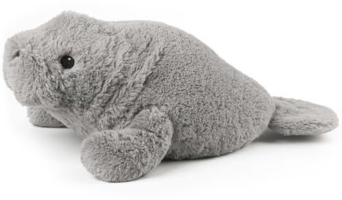 Manatee Stuffed Animals, Microwavable Stuffed Animal Adorable Fluffy Manatee Plush for Warmth Comfort, Heatable Coolable Lavender Scent Toy, Cute Soft Plushie Gift for Kids Adult & Children Boys Girls
