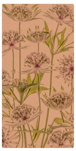 micasia Korkteppich rutschfeste Oberfläche Blumen Bodenschutz - Naturprodukt - Modern 3,5mm dünne Kork Bodenmatte grün Küche Flur trittsichere Matte 2450 (50x100cm)