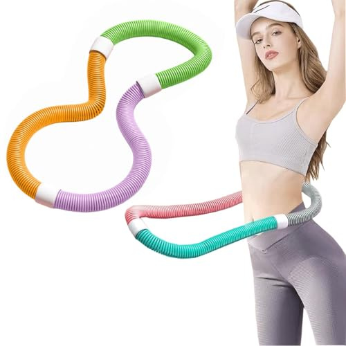 Hula Hoop Suave con Peso Nuevo, Aro de Fitness Plegable, Hula Hoop de Resorte para Fitness, Pérdida de Peso y Ejercicio en Adultos, Ajustarse a la Cintura, Quema Calorías, Múltiples Entrenamientos