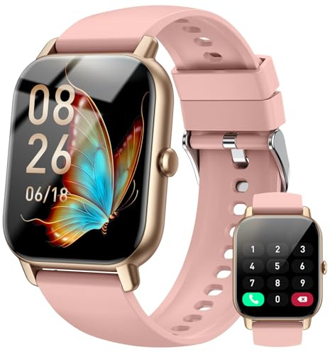 Smartwatch Damen Herren, Fitness Tracker mit 1,85 HD Touchscreen Fitnessuhr, Smart Watch 100+ Sportmodi, Pulsmesser/Schlafmonitor/Schrittzähler/Kalorienzähler, IP68 Wasserdicht Sportuhr iOS Android.