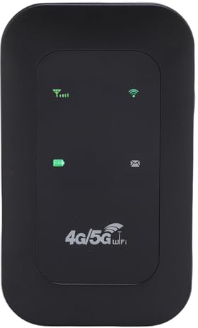 ciciglow Hotspot WiFi Portatile 4G 5G, Router Mobile LTE da 300 Mbps con Slot Scheda SIM e Display LED, Router WiFi Portatile Supporta 10 Dispositivi Collegati