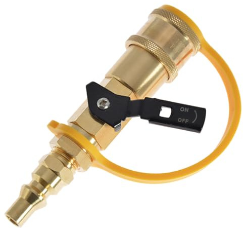 Yardenfun Propangas Schnellverbinder mit Absperrventil Rv Propan Adapter Kit für Grillanschluss Camping Niederdrucksysteme Sichere Schnellkupplung