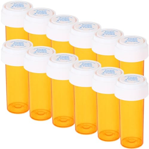 NESTINGHO Portable Transparent Pill Bottles 12 Pieces 30ml PP Dispensing Box Medicine Holder for Travel Tablets