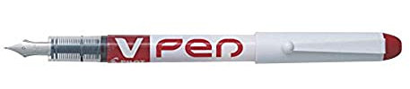 Pilot V Pen SVPN-4W R Disposable Fountain Pen - Red, Box of 12