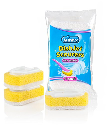 Minky Dish Jet Scourers, Non-Scratch, Suitable for All Hard Surfaces, 3pk
