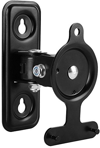 Zelsius Support mural pour haut-parleur en noir, fixation pivotante et inclinable, entièrement mobile, montage vertical et horizontal des haut-parleurs